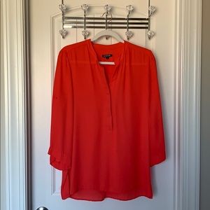 Pink/red v-neck blouse Large